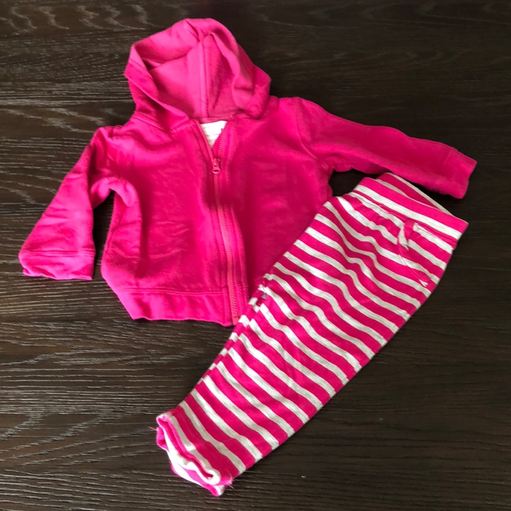 Nordstrom Joe Fresh pink stripe set 12-18 mo